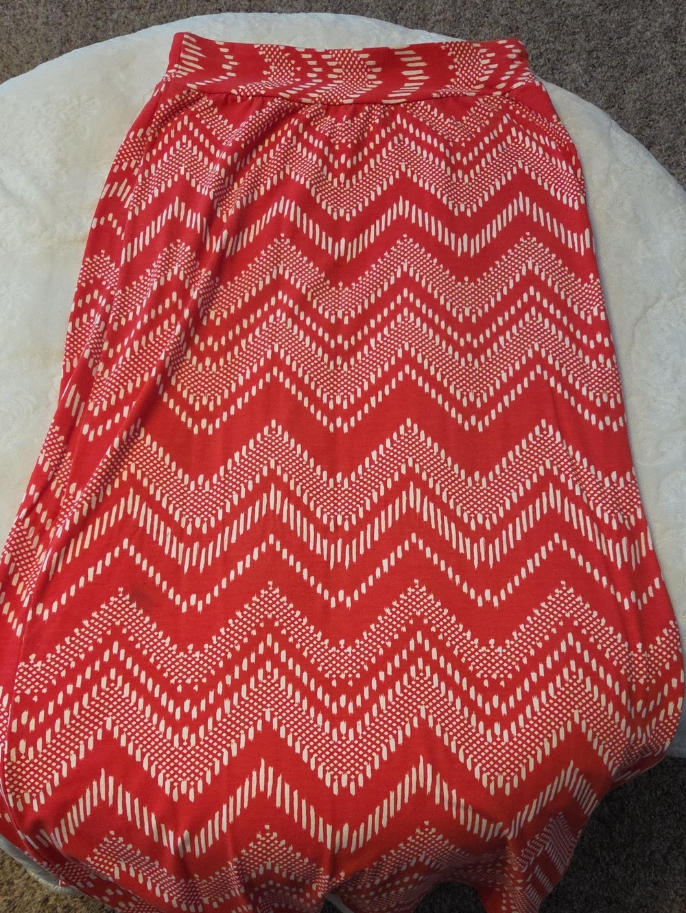 Orange Chevron Print Maxi Skirt - Women's Comfortable Fashion